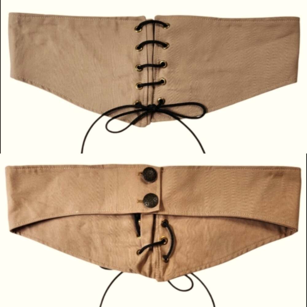 Corset belt with button detail tan size S
